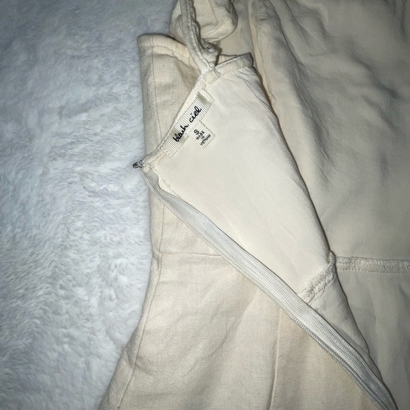 Small Mini Dress Cream White Champagne Zippered Back Frills Cute Summer​ - Picture 8 of 8